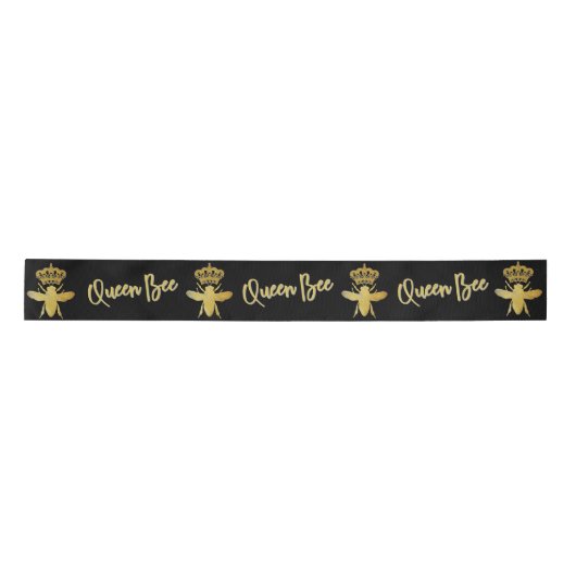 QUEEN BEE SATIN RIBBON BLACK LINT (Voorkant)