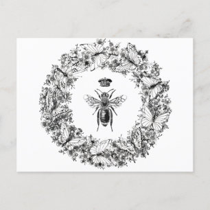 Queen Bee Save the Bees Vlinderkrans Briefkaart
