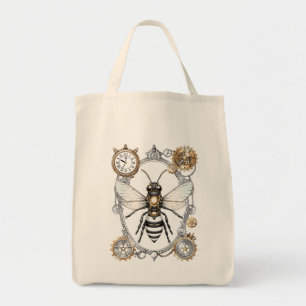 Queen bee steampunk bij canvas tas