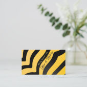 Queen Bee Stripes Carte de visite noir jaune (Debout devant)