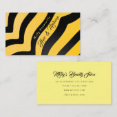 Queen Bee Stripes Carte de visite noir jaune (Devant / Derrière)