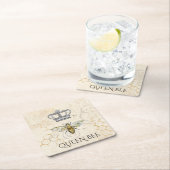 Queen Bee Vierkante Kartonnen Onderzetter (Insitu)