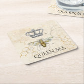 Queen Bee Vierkante Kartonnen Onderzetter (Schuin)