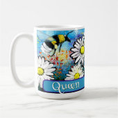 Queen Bee Whimsical Bumblebee Daisies Personalized Koffiemok (Links)