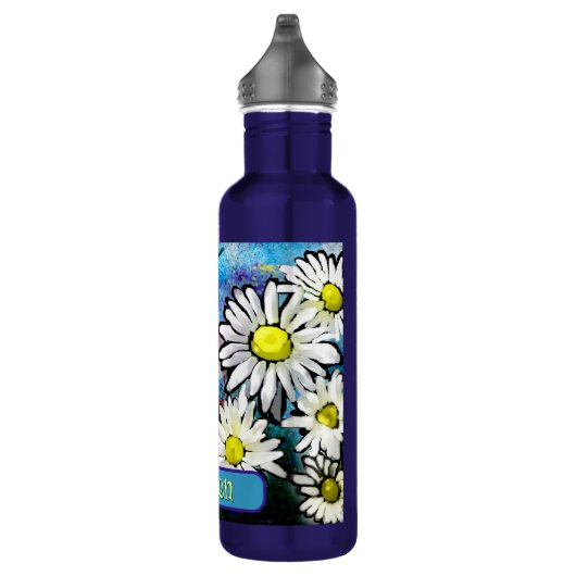 Queen Bee Whimsical Bumblebee Daisies Personalized Waterfles (Rechts)