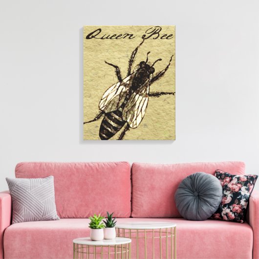 Queen Bee Wildlife Bug Insect Canvas Afdruk (Insitu (Woonkamer))