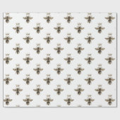 Queen Bee Zwart Goud Elegant Gift Cadeaupapier (Vlak)