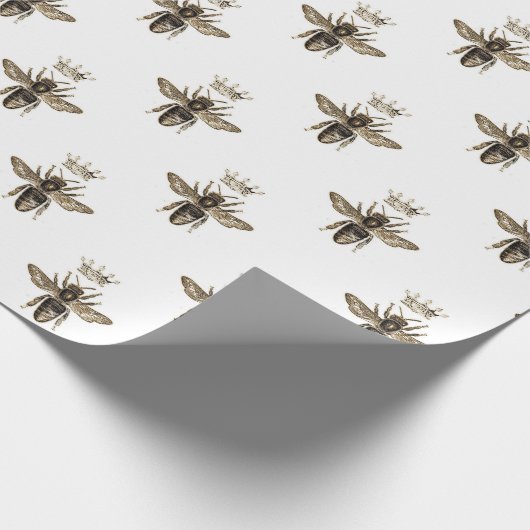 Queen Bee Zwart Goud Elegant Gift Cadeaupapier (Hoek)