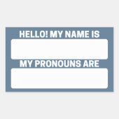 Queen Blue Nom & Pronoun Étiquettes (Devant)