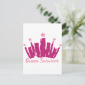 Queen Breast Cancer Survivor Briefkaart (Staand voorkant)