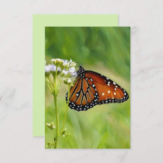 Queen Butterfly Art Flat Note Kaart (Voorkant / Achterkant)