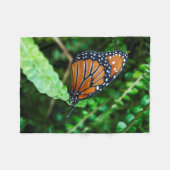 Queen Butterfly op Fern Fleece Blanket Deken (Voorkant (Horizontaal))