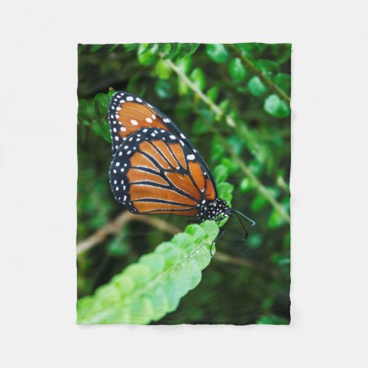 Queen Butterfly op Fern Fleece Blanket Deken (Voorkant)