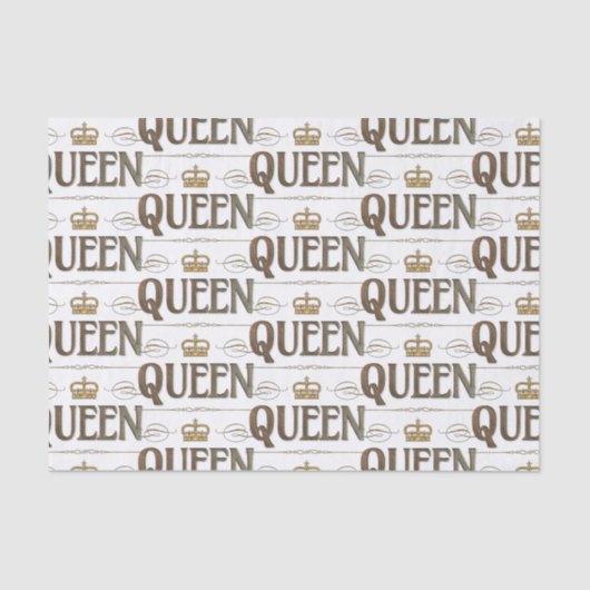 QUEEN Calligraphy Lettering - Elegant Rich Royal Tissuepapier (Voorkant)