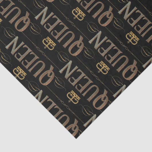 QUEEN Calligraphy Lettering  - Elegant Rich Royal Tissuepapier (Detail)