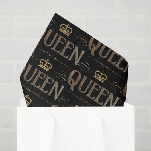 QUEEN Calligraphy Lettering - Elegant Rich Royal Tissuepapier (Cadeauzakje)