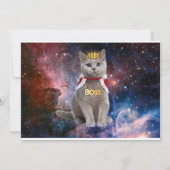 Queen Cat Gold Invitation Kaart (Achterkant)