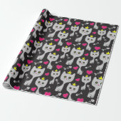 Queen Cat Pattern Cadeaupapier (Uitgerold)
