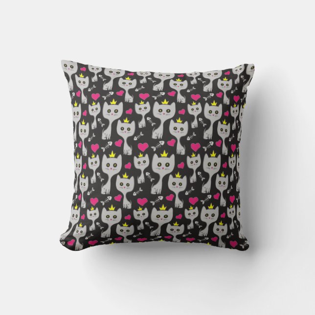 Queen Cat Pattern Kussen (Voorkant)