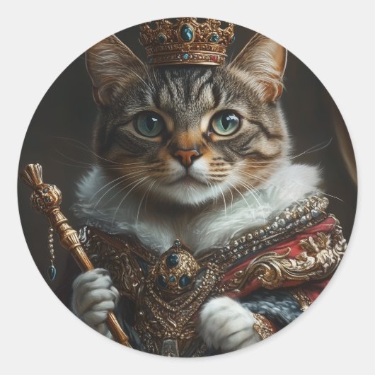 Queen Cat Sticker - Realistisch en vol van houding (Voorkant)