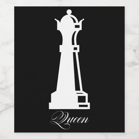 Queen Chess Piece Halloween Costume Chess Lover Wijn Etiket (Enkel label)