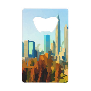 Queen City Charlotte North Carolina Skyline Kredietkaart Flessenopener