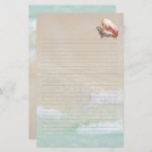 Queen Conch Shell Beach Sand Lined Writing Paper Briefpapier (Voorkant / Achterkant)