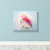 Queen Conch Shell op Bahamas Beach Canvas Afdruk (Insitu (Houten vloer))