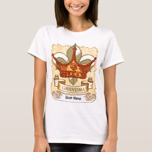 Queen Crown Banner Oma T-shirt (Voorkant)