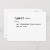 QUEEN (definitie) Briefkaart (Voorkant / Achterkant)