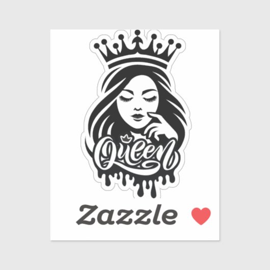 Queen Design – Elegant Royal Crown Sticker (Vel)