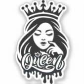 Queen Design – Elegant Royal Crown Sticker (Voorkant)
