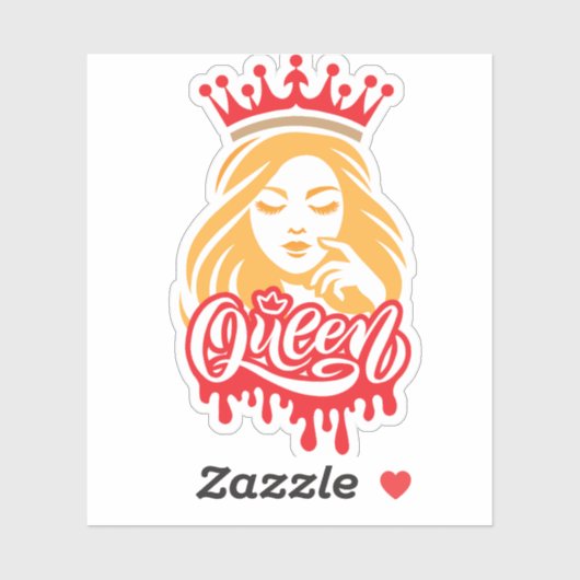 Queen Design – Elegant Royal Crown Sticker (Vel)