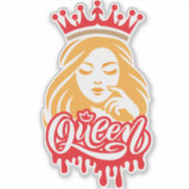 Queen Design – Elegant Royal Crown Sticker (Voorkant)