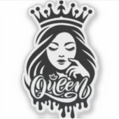 Queen Design – Elegant Royal Crown Sticker (Voorkant)