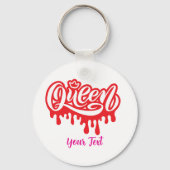 Queen Design – Elegant Royal Crown Typography for Sleutelhanger (Achterkant)