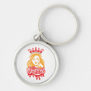 Queen Design – Elegante Koninklijke Kroon Typograf Sleutelhanger