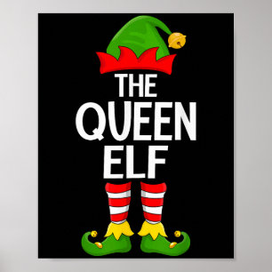 Queen Elf Kerstmis Matching Family Elf Squad Kerst Poster