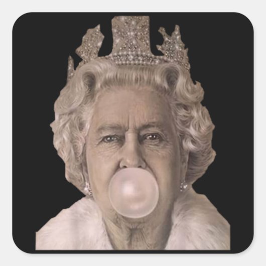 Queen Elithabeth England Uk bubblegum Vierkante Sticker (Voorkant)
