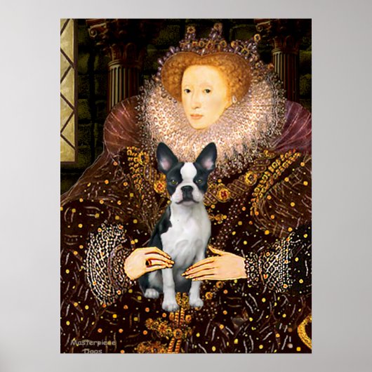 Queen Elizabeth I & Her Boston Terrier Poster (Voorkant)