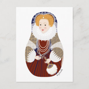 Queen Elizabeth I of England Matryoshka Briefkaart
