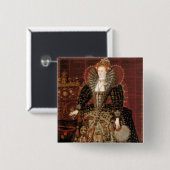 Queen Elizabeth I of England Vierkante Button 5,1 Cm (Voorkant /achterkant)