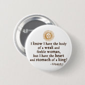 Queen Elizabeth I Tilbury Quote Ronde Button 5,7 Cm (Voorkant /achterkant)