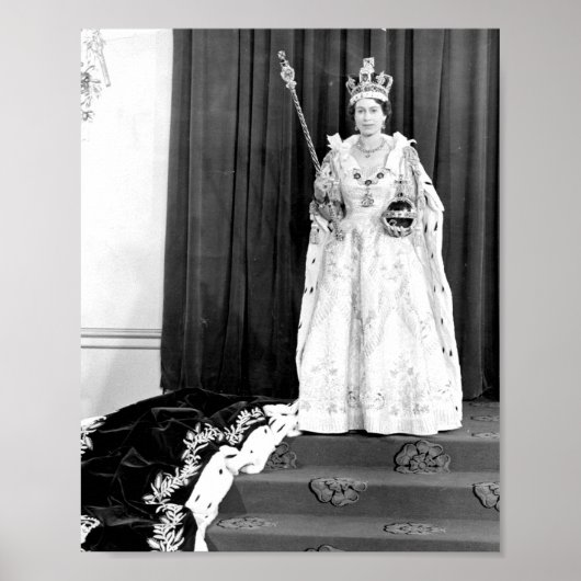 Queen Elizabeth II Wearing Her Coronation Poster (Voorkant)