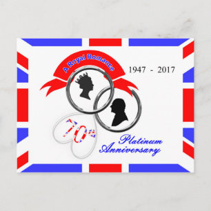 Queen Elizabeth Prince Philip 70e Jubileum Briefkaart