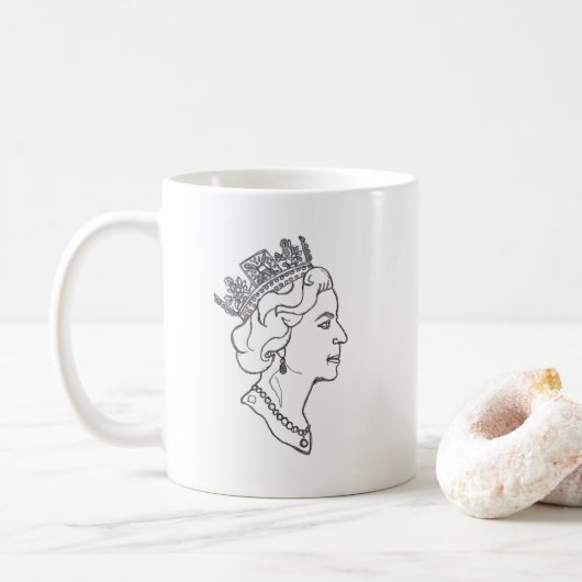 Queen Elizabeth Profile Koffiemok (Met donut)