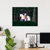 Queen Faery and Unicorn Forest Print (Thuiskantoor)