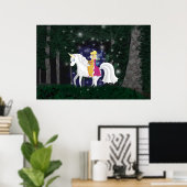 Queen Faery and Unicorn Forest Print (Thuiskantoor)