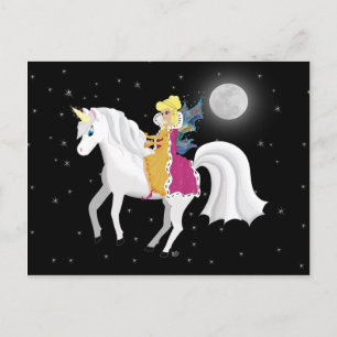 Queen Faery en Unicorn Briefkaart