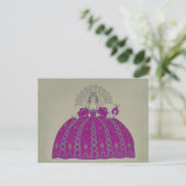 Queen Fashion Plate ~ Carte Postale Français Vinta (Debout devant)